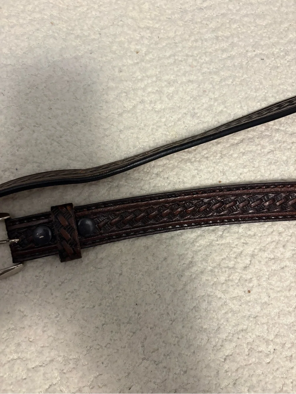 Braided Leather Dress Belt for Men - Dark Brown